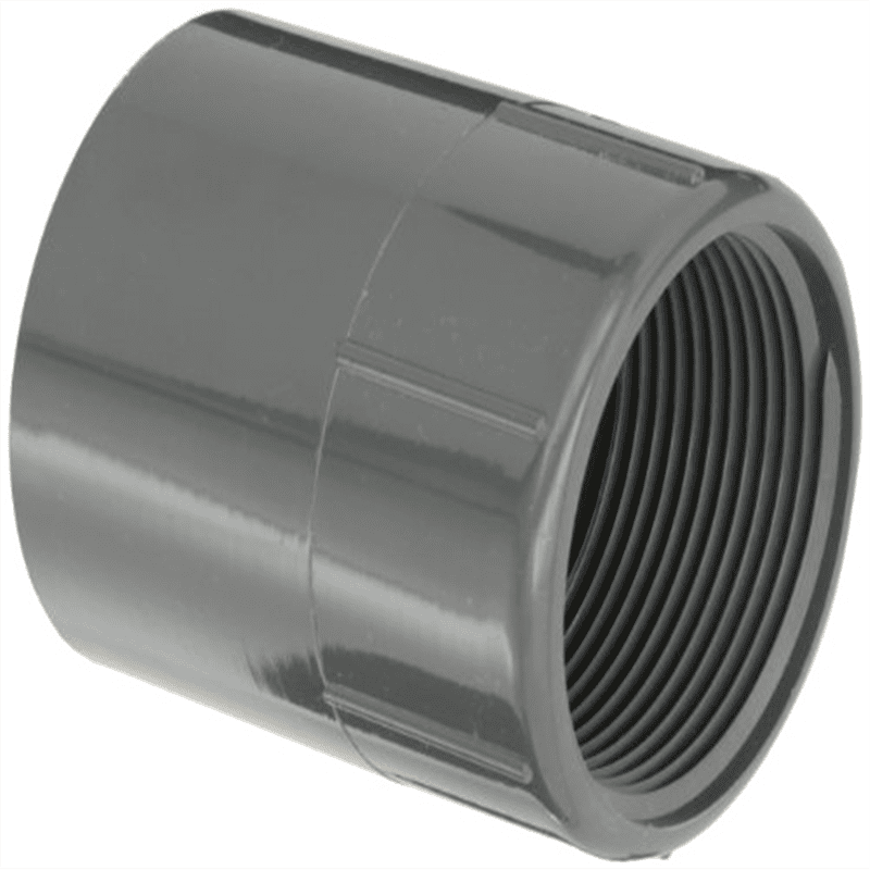 Spears 435G Series PVC Pipe Fitting, Adapter, Schedule 40, Gray, 21/2