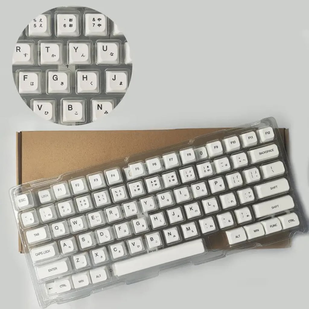 Mechanical Keyboard Keycaps Replacement 120pcs Minimalist White Keycap Set English Japanese Korean Russian