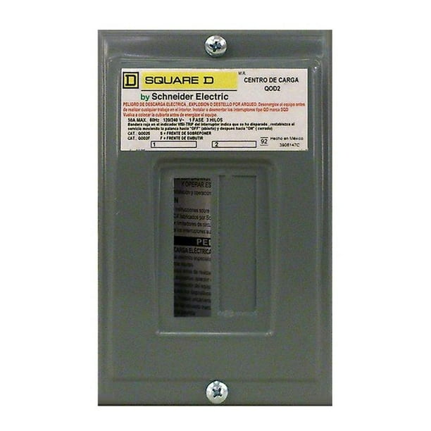 Centro De Carga 2P 50A Sobreponer Square D Gris