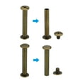 thumbnail image 4 of 100 Sets Chicago Screws, M5x35mm Brass Plated Chicago Screw Phillips Binding Post Screw Rivets for Leather, Brown, 4 of 6