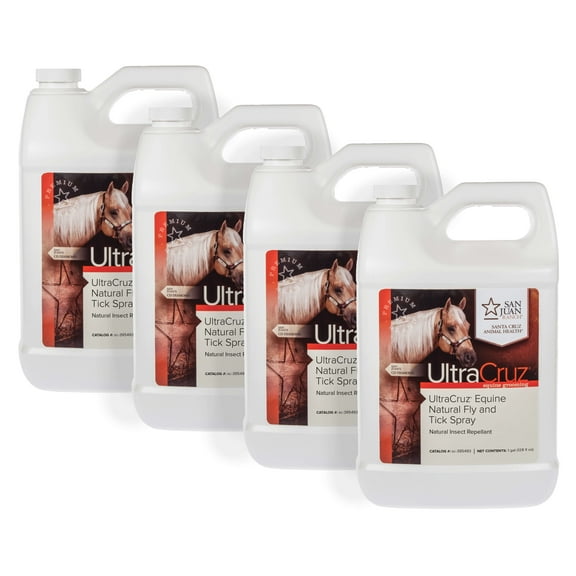 UltraCruz® Equine Natural Fly and Tick Spray for Horses, 4x1 Gallons