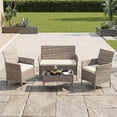 thumbnail image 3 of CazToi 4-Piece Patio Furniture Set with Glass Table and Cushions All-Weather PE Wicker Conversation Set, 3 of 9