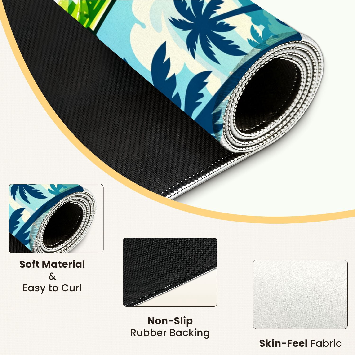 Mahjong Mat 31.5" x 31.5" Fresh Mojito Lime Mint Tropical Beach Non-Slip Noise Reduction Mahjong Tiles Table Cover for Dominoes Poker Card Board and Tile Games