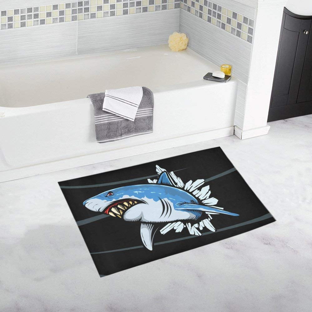 CADecor shark NonSlip Bath Rug Bath Mat Rug Doormat 30x18 inches