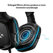 Logitech G432 Wired Gaming Headset, 7.1 Surround Sound, DTS Headphone:X 2.0, 50 mm Audio Drivers, USB and 3.5 mm Jack, Flip-to-Mute Mic, PC, Black