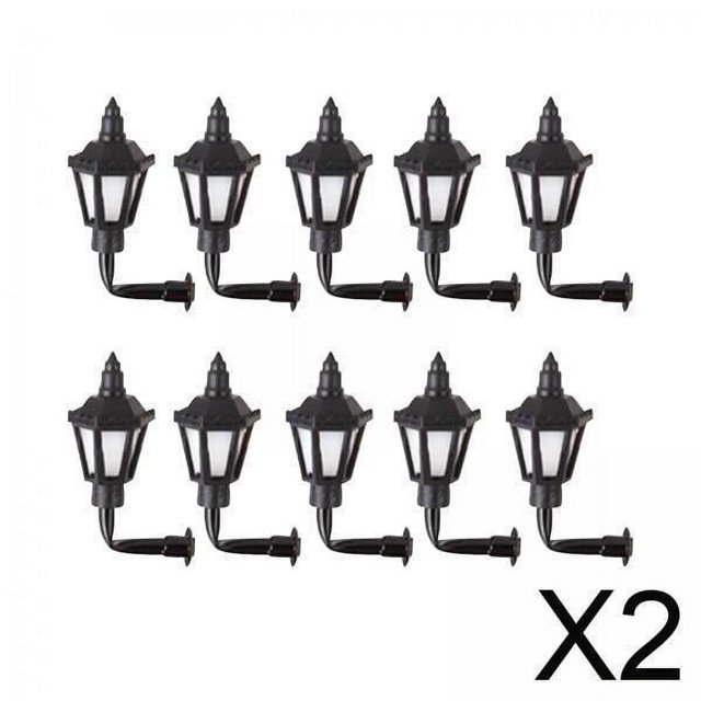 Apliques De Pared LED Para Casa De Muñecas, 2x10 Uds., Decoración Para Casa De Muñecas, Luces De Calle 1/87, Luz Fría