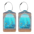 thumbnail image 3 of Pofeuu Underwater Aquarium Arches Print Luggage Tags, Privacy Cover ID Label with Stainless Steel Loop and Address Card for Travel Bag Suitcase-1, 3 of 5