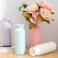 thumbnail image 3 of Nordic Style Geometric Lines Texture Flower Vase /Oval  Wide Opening  Imitation Ceramic Plastic Flower Pot for Home Decor, 3 of 8