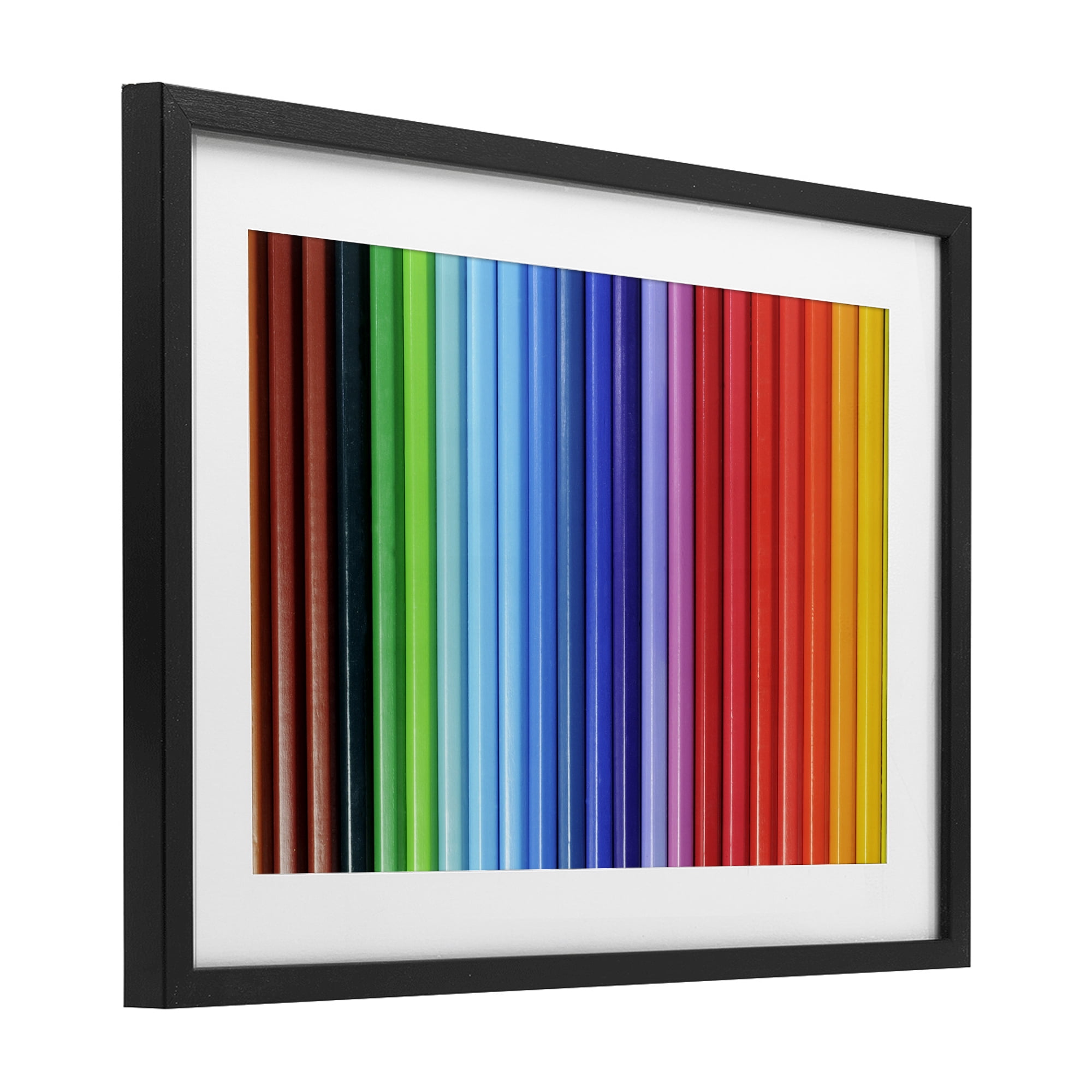 Stupell Industries Colored Pencil Lineup Black Framed Print Under Glass, design by Tom Quartermaine