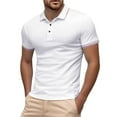 thumbnail image 4 of Afdoent Golf Shirts For Men Male Summer Fashion Silk V Neck Shirt Short Sleeve Male Casual Polo Shirts Classic Fashion, 4 of 5