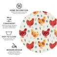 thumbnail image 3 of Yiaed Flower Chicken Print Leather Coasters for Drinks - Cup Coasters Coffee Table Kitchen Table Bar, Home & Office Gifts Handmade Drink Coasters-Round Shape, 3 of 6
