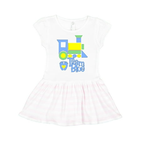 

Inktastic Team Blue Block Train and Blue Footprints Gift Toddler Girl Dress