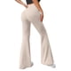 thumbnail image 1 of Pantalones rectos de yoga para mujer: tiro medio, pierna ancha, cintura elástica, bolsillos laterales profundos, lavado a mano, poliéster-spandex, tallas XS-XL, para el trabajo/el fin de semana., 1 of 5