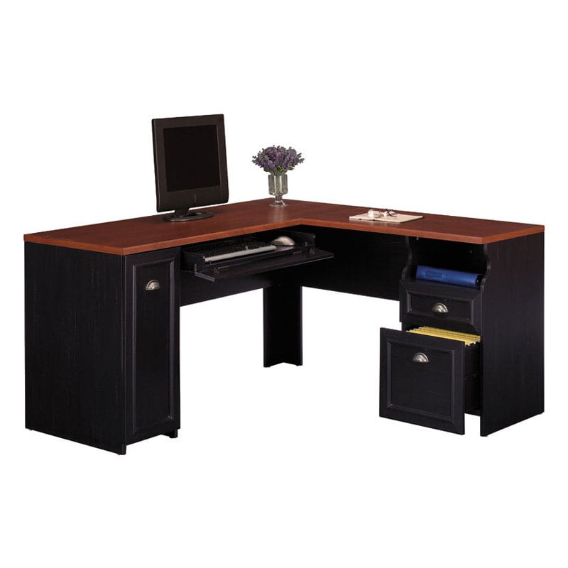 Bush Cabot L Shaped Computer Desk With Hutch In Espresso Oak Bush Cabot L Shaped Computer Desk With Hutch In Espresso Oak Com