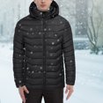 thumbnail image 3 of Chaqueta térmica para hombre con capucha desmontable Chaqueta térmica de invierno para exteriores co yeacher XXXXL, 3 of 7