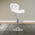 thumbnail image 2 of CorLiving Mateo Faux Leather Geometric Tufted Adjustable Height Indoor Swivel Bar Stools Set of 2, 2 of 6