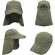 thumbnail image 2 of Verde militar - 1 x sombrero con protector de nuca - Desmontable - Versátil - Protección solar - Transpirable - Secado rápido - Protección UV, 2 of 5