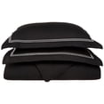 thumbnail image 1 of 2-Line Microfiber Wrinkle-Resistant Duvet Cover and Embroidered Pillow Sham Set Black/White / Twin/Twin XL, 1 of 1