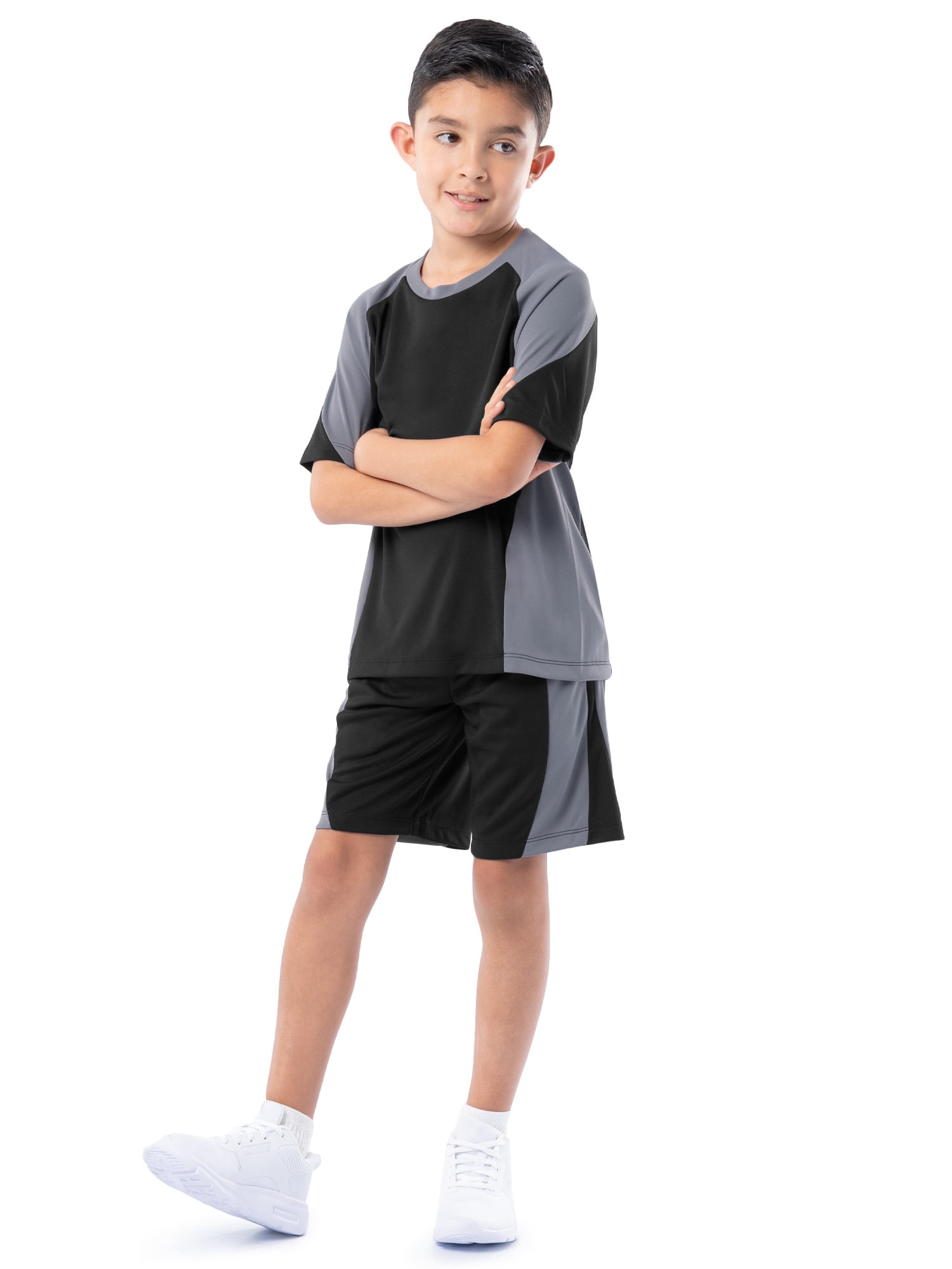 Athletic Works Boy's Active Sport Short Sleeve T-Shirt & Short Set, Sizes 4-18