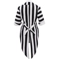 thumbnail image 4 of Women Beetle Juice Black White Vertical Striped Corset Skirt Jacket Set with Tie Halloween Outfits, 4 of 7