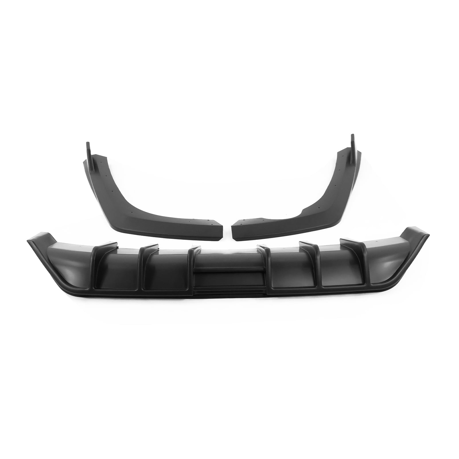 Ikon Motorsports Rear Bumper Lip Compatible with 2021-2024 Kia K5 GT-Line 3PCS Matte Black Rear Diffuser Splitters Injection PP