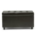 thumbnail image 4 of Cosmopolitan 34 inch Wide Storage Ottoman in Tanners Brown Vegan Leather, 4 of 9