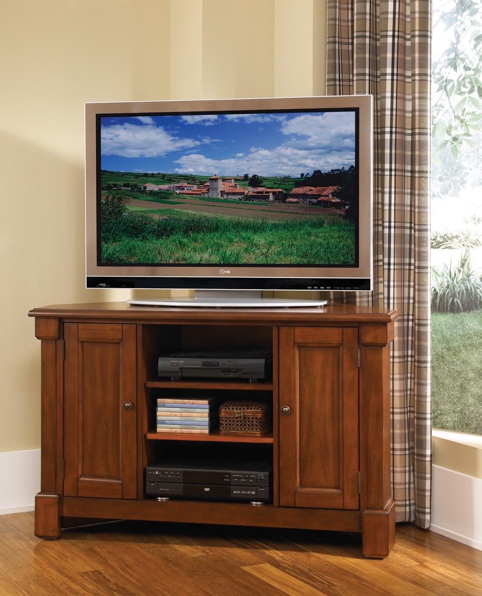 Aspen Rustic Cherry Corner TV Stand