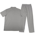 thumbnail image 4 of Maqroz Mens 2 Piece Outfits Quarter Zip Short Sleeve Shirt and Pants Business Formal Wedding Office Wear Lightweight Professional Elegant Ceremony Outfit, 4 of 9