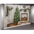 thumbnail image 2 of EREHome Polyester Fabric Photography Backdrops 7x5ft Green Christmas Tree Background White Brick Wall Photobooth 7x5ft, 2 of 2