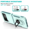 thumbnail image 3 of Heavy Duty Case for Samsung Galaxy Z Flip 4, Full Body Case with 360° Rotation Metal Ring Holder Kickstand Rugged Shockproof Anti-Scratch Case,Pink, 3 of 5
