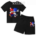 thumbnail image 2 of Conjunto de dos piezas de camiseta y pantalones cortos de algodón de Super Sonic Bros, conjuntos de ropa para niños, bebés, niños y niñas, camisetas, pantalones, traje, 2 of 5