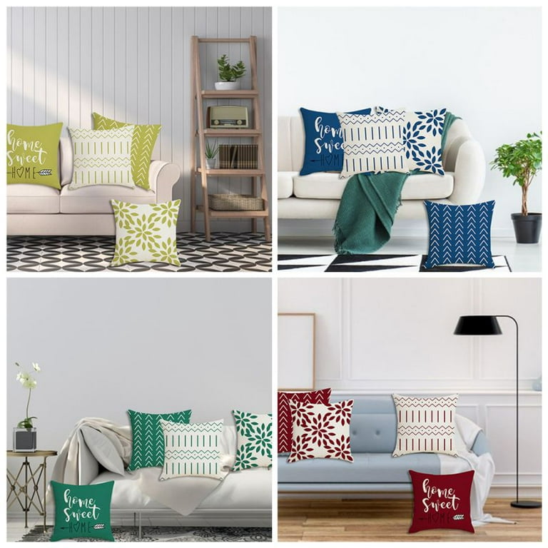 Throw Pillow Covers 18 x 18 Set of 4, Geometry Outdoor Square