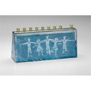Judaica SF-GHM-9774 Israeli Dancer Glass Menorah