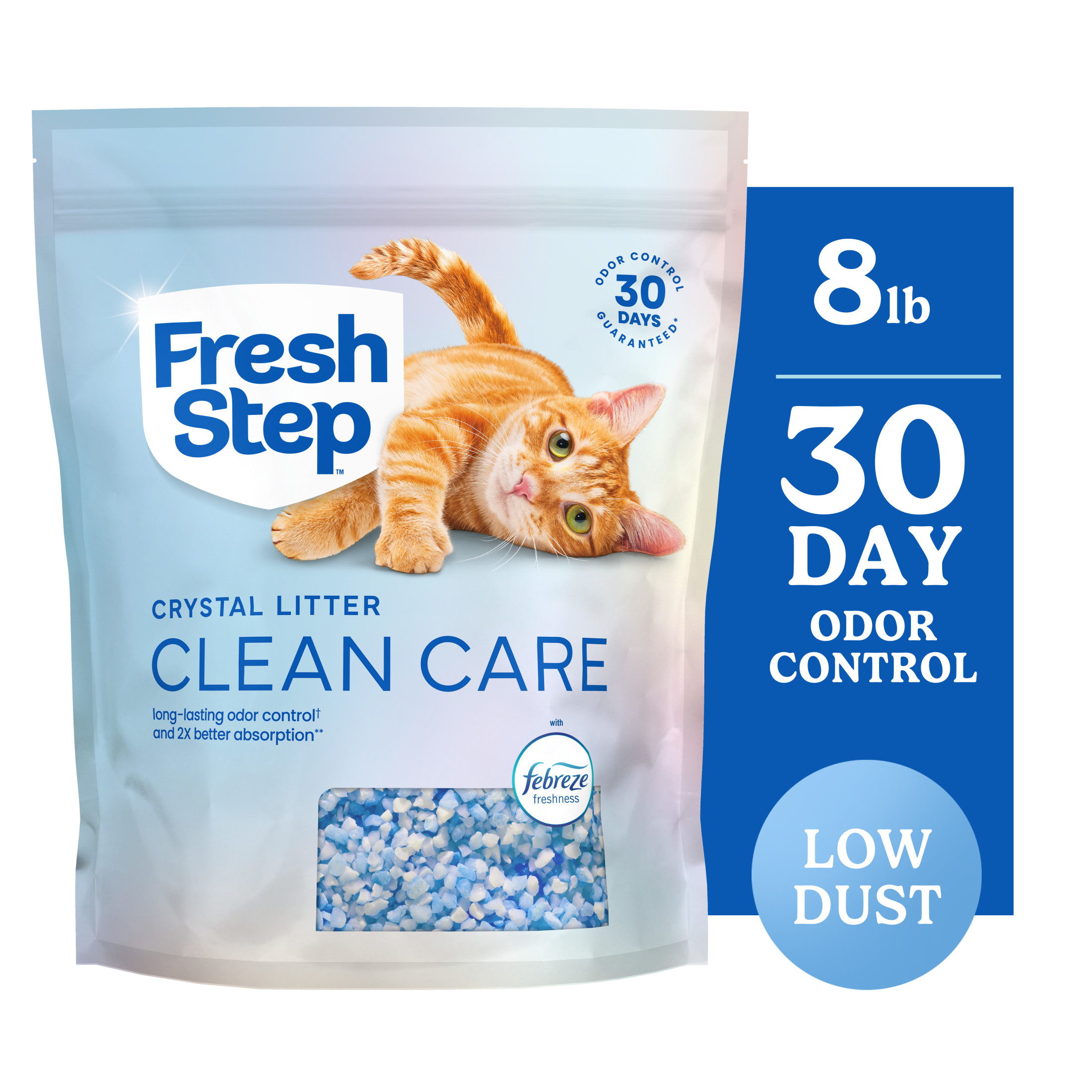 Fresh Step Clean Care Crystal Cat Litter, 8 lb Bag