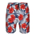 thumbnail image 3 of Susaid Leaves And Flowers Print Men's Swim Trunks Hawaiian Bathing Mesh Lining Suit Swimsuits Beach Shorts with Pockets-, 3 of 6
