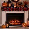 thumbnail image 5 of 2Pcs Christmas Theme Fireplace Scarf,Wavy Plaid Mantel Runner for Fireplace,Holiday Fireplace Runner Decor for Home Cozy Spooky Winter Decor, 5 of 7