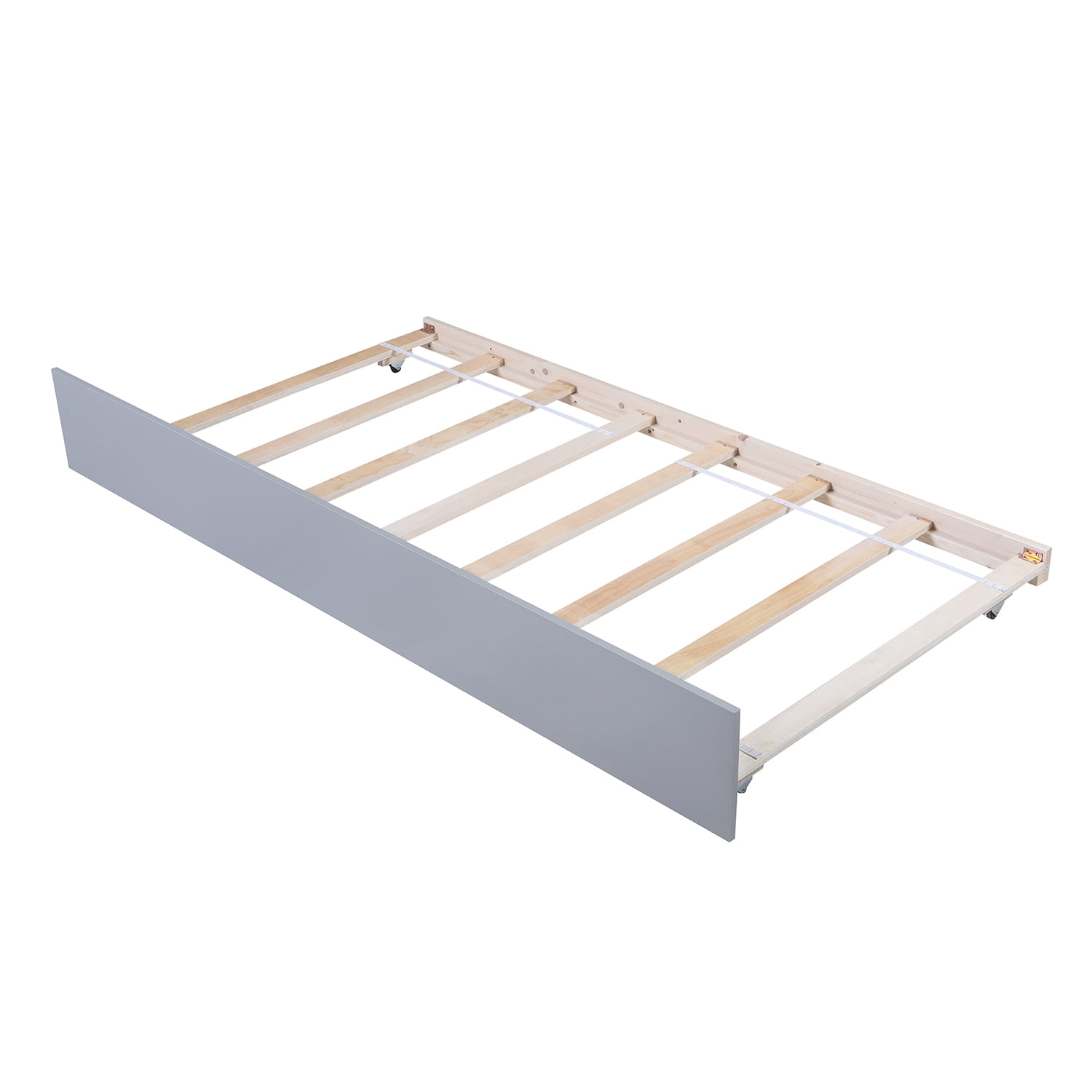 Kepooman Twin Size Solid Wood Platform Bed with Trundle & Headboard for Bedroom, 79.5"L x 41.7"W x 40.6"H, Gray Kepooman Twin Size Solid Wood Platform Bed with Trundle & Headboard for Bedroom, 79.5"L x 41.7"W x 40.6"H, Gray