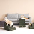 thumbnail image 4 of Dog Stairs for Bed 18”H, 4-Step Dog Steps for High Bed, Pet Steps for Small Dogs and Cats, Non-Slip Balanced Pet Ramp Indoor,Olive Green, 4 of 15