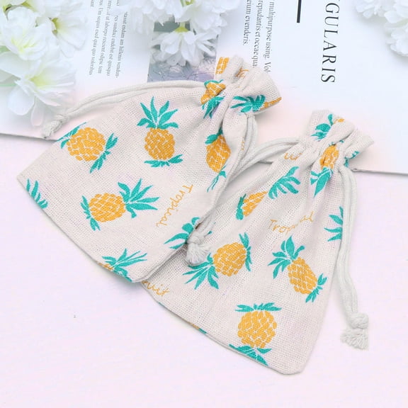 KAJNBN Drawstring Bags Burlap 10Pcs 5.5x3.9x0.1In