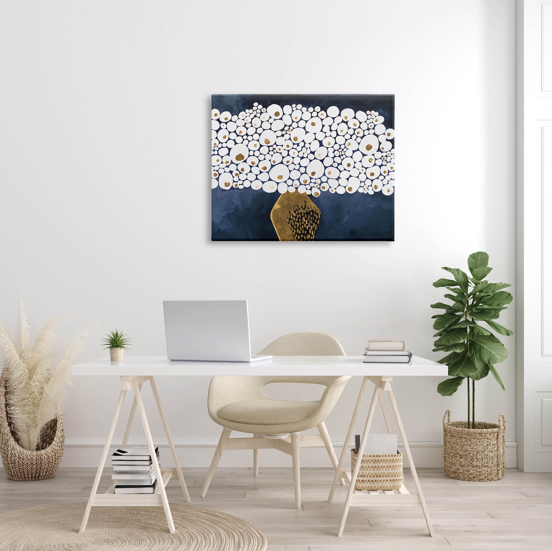 Stupell Industries Modern Circle Shape Bouquet Graphic Art Gallery Wrapped Canvas Print Wall Art, Design by Ruth Fromstein