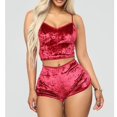 thumbnail image 1 of Conjunto de Pijama de terciopelo para mujer, Sexy ropa de dormir con tirantes finos, pantalones cortos de terciopelo, 2 piezas, 1 of 4