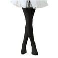 thumbnail image 2 of NAISIBABY Girls Ballet Pantyhose, High Waisted Fleece Lined Stretchy Winter Thermal Footed Tights Black 8-12T, 2 of 8