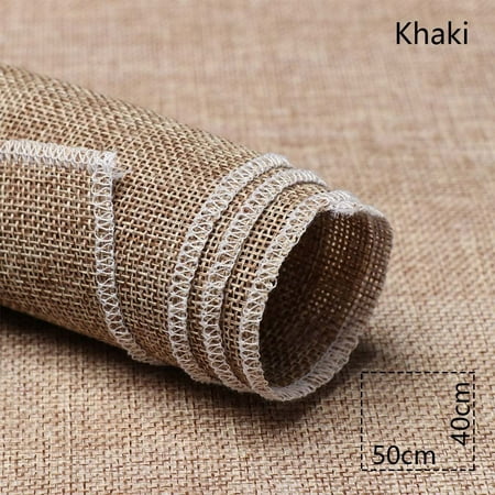 Image of 1PC Useful Props Solid Color Creative Blended Woven Fabric Linen Texture Photography Background Cloth KHAKI 40X50CM