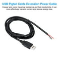thumbnail image 4 of Uxcell 1.5M/5Ft USB 5V 5A Type-A Pigtail Power Cable, 2Pcs 18AWG USB-A Plug to 2 Pin Wire Open End Connector Plug, Black, 4 of 5