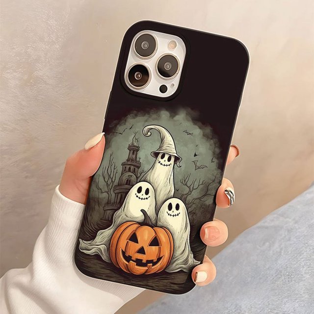 "Ghoulish Glow" Halloween Pumpkin Cartoon Soft TPU Phone Case - 360° Full Protection, Uv Printed Design For iPhone 7/8 Plus, Xr, X/Xs, 11/Pro Max, 12/Mini/Pro Max, 13/Mini/Pro Max, 14/Plus/Pro Max, Se