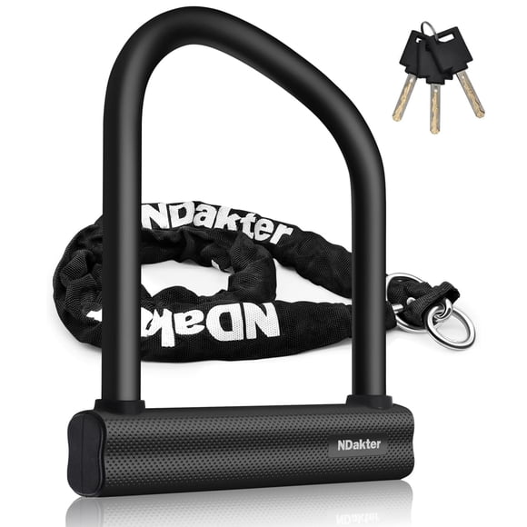 Candado para bicicleta NDakter, resistente, antirrobo, con cadena de 4 pies, 18 mm