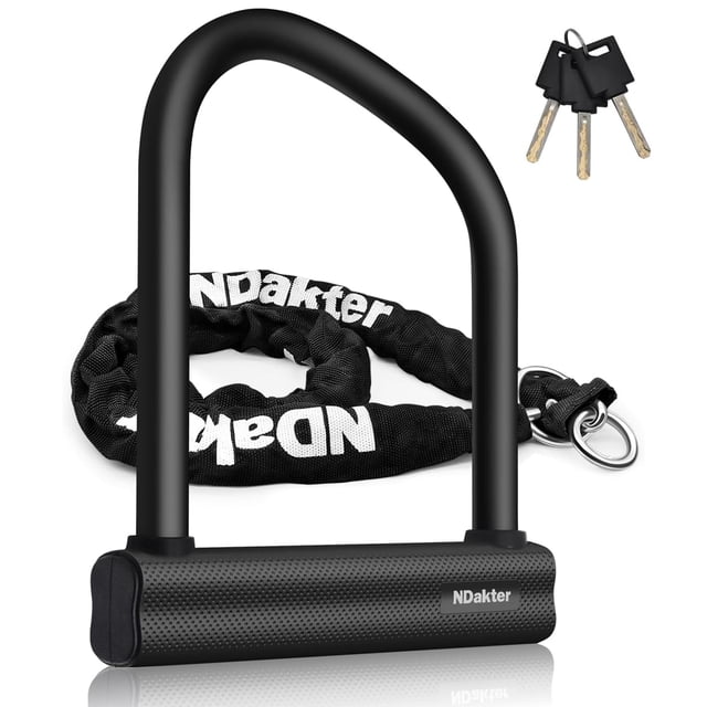 Candado para bicicleta NDakter, resistente, antirrobo, con cadena de 4 pies, 18 mm