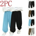 thumbnail image 4 of Atogsazn Kids Boy Girl 2PCS Jogger Sweatpant Children Athletic Elastic Waist Pant Baggy Solid Color Spring Summer Clothes 04-Khaki 2-3 Years, 4 of 4