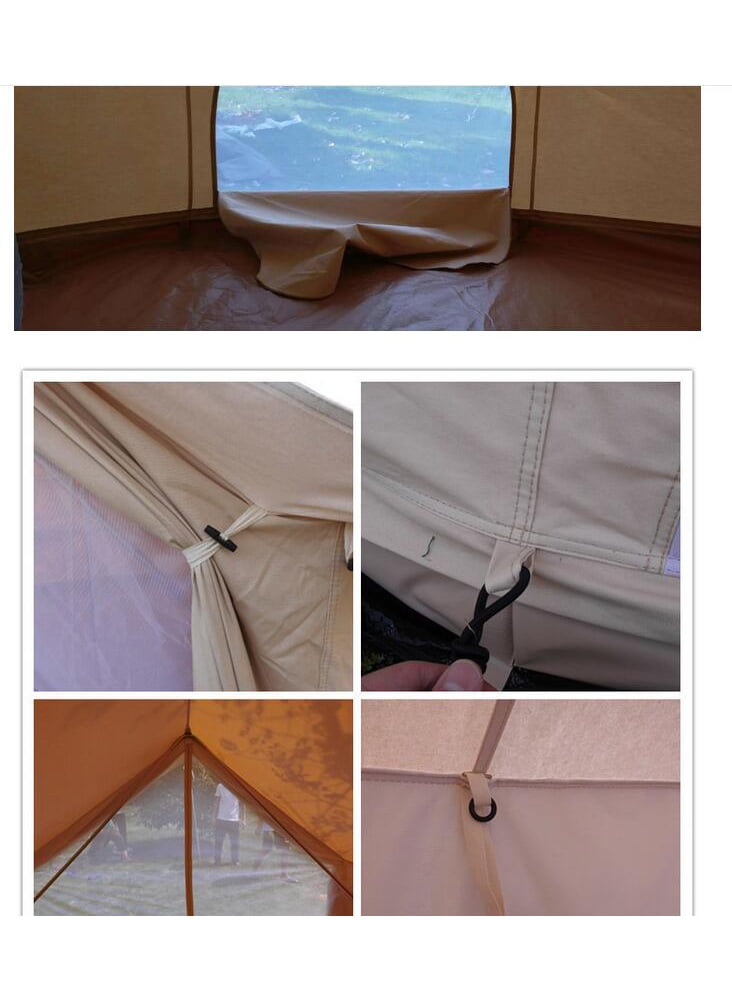 INTSUPERMAI Large Canvas Camping Bell Tent Oxford Family Hiking Tent Waterproof Hunting Tent 16ft