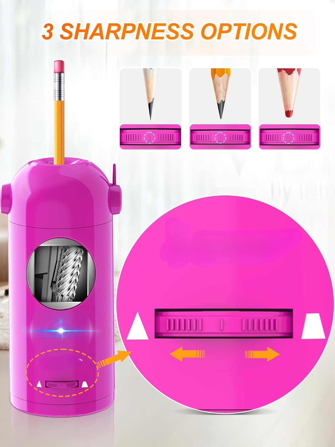 Electric pencil sharpener, fully automatic robotic pencil sharpener, suitable for 7-11.5mm pencils